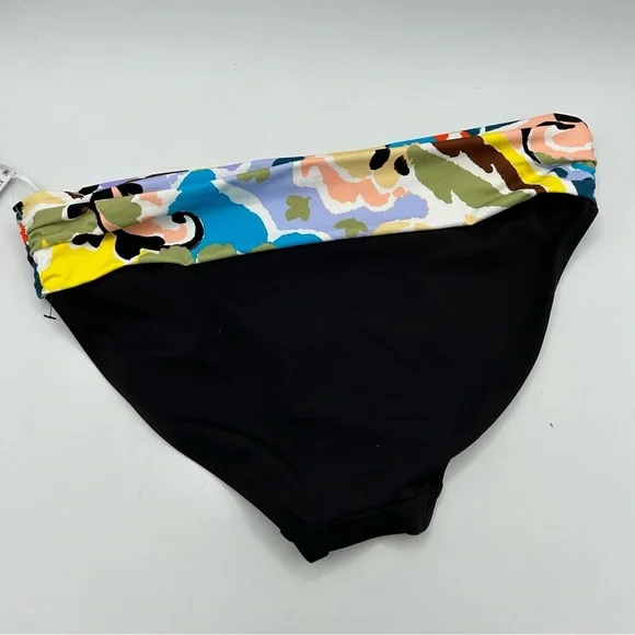 Anne Cole Printed Fold Over Swim Bottom Separates NWT Painted Floral Black‎ - Picture 6 of 8